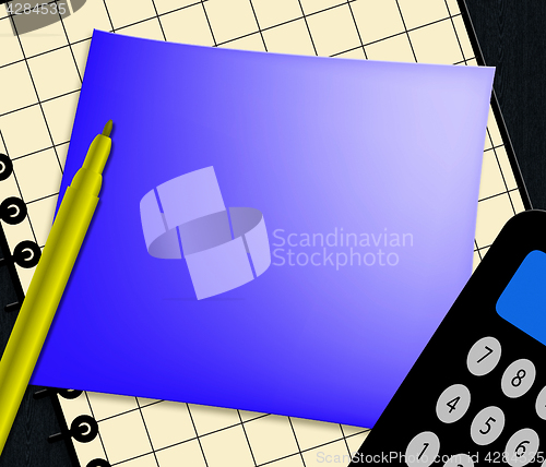 Image of Blank Note With Copyspace Displays Empty 3d Illustration