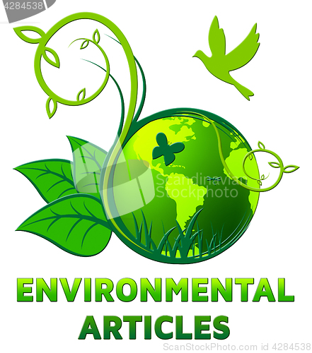 Image of Environmental Articles Shows Eco Publication 3d Illustration