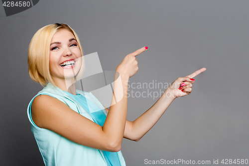 Image of Woman on clean gray background