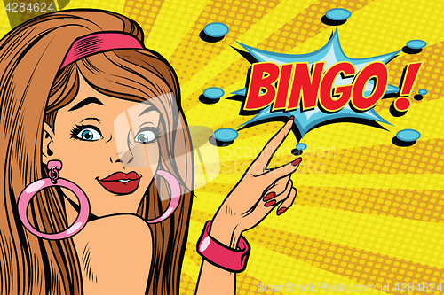 Image of pop art woman bingo