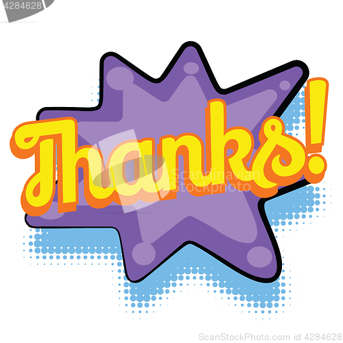 Image of thanks comic word