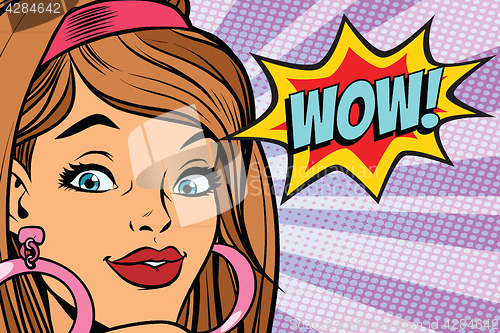 Image of retro woman wow