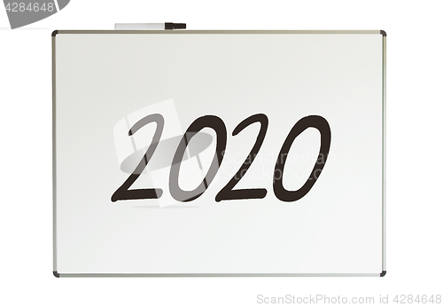 Image of 2020, message on whiteboard