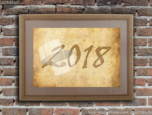 Image of Old frame with brown paper - 2018