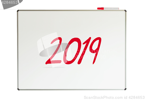 Image of 2019, message on whiteboard