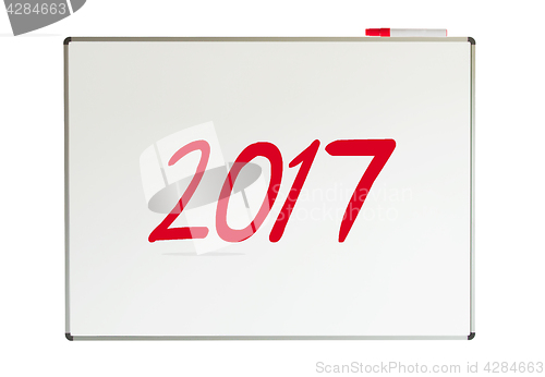 Image of 2017, message on whiteboard