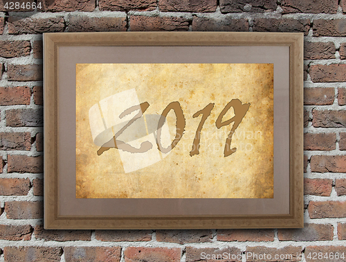 Image of Old frame with brown paper - 2019