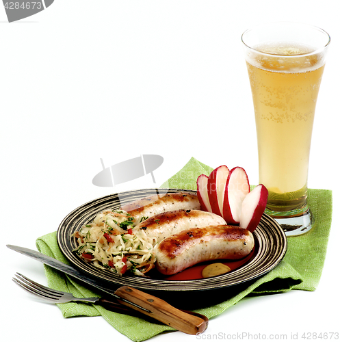 Image of White Munich Sausages and Beer