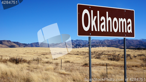 Image of Oklahoma brown road sign