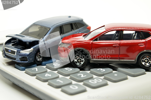 Image of Car insurance concept with calculator 