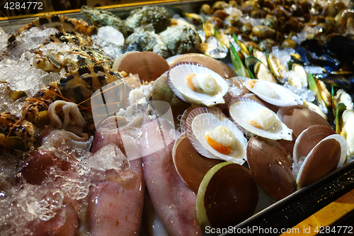 Image of Seafood on sale at street