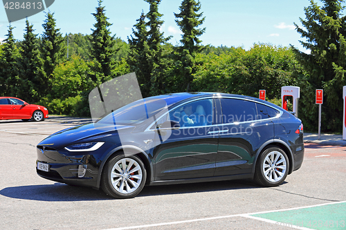 Image of Tesla Model X Electric SUV in Motion