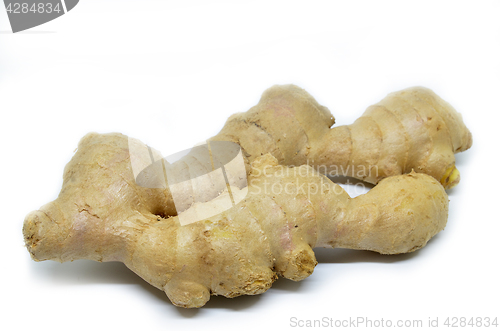 Image of Fresh ginger isolated on white background.