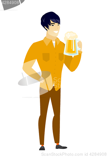 Image of Businessman drinking beer vector illustration.