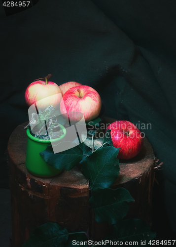 Image of Ripe Apples and Dried Mint