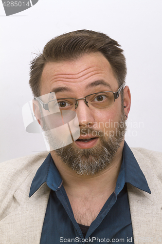 Image of Portrait of a bearded young man