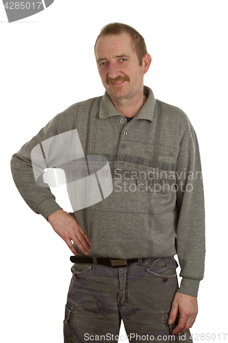 Image of Casual man standing on white