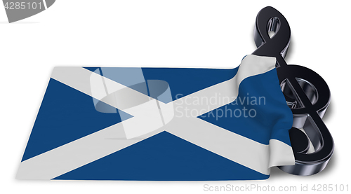 Image of clef symbol and scottish flag - 3d rendering