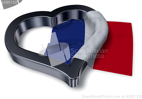 Image of french flag and heart symbol - 3d rendering