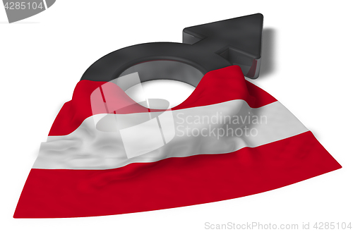 Image of mars symbol and flag of austria - 3d rendering