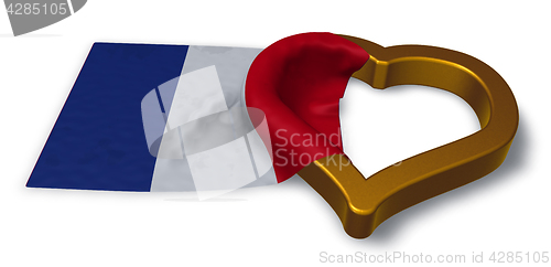 Image of french flag and heart symbol - 3d rendering