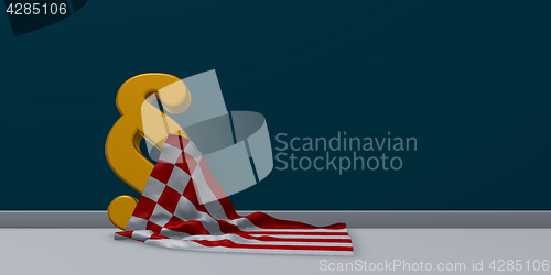 Image of paragraph symbol and flag of bremen - 3d rendering