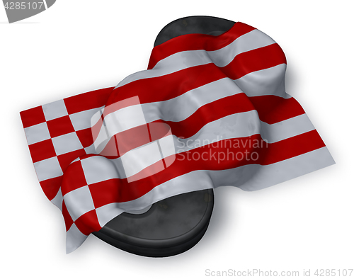 Image of paragraph symbol and flag of bremen - 3d rendering