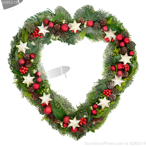 Image of Heart Shaped Christmas Wreath  