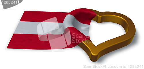 Image of austrian flag and heart symbol - 3d rendering
