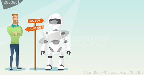 Image of Choice between artificial intelligence and human.