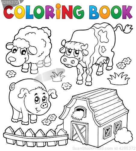 Image of Coloring book with farm animals 6