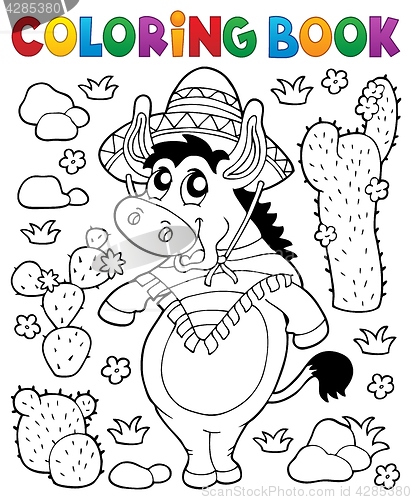 Image of Coloring book Mexican donkey 1