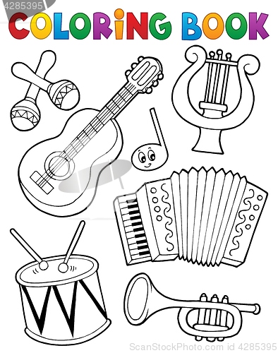 Image of Coloring book music instruments 1