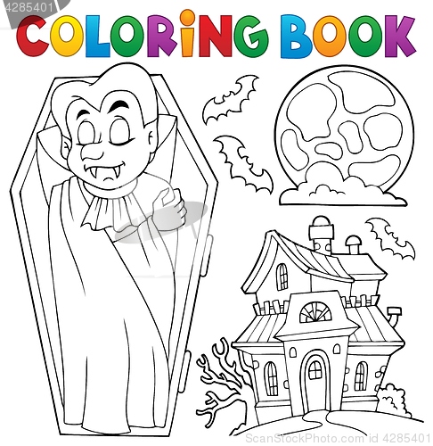 Image of Coloring book vampire theme 3