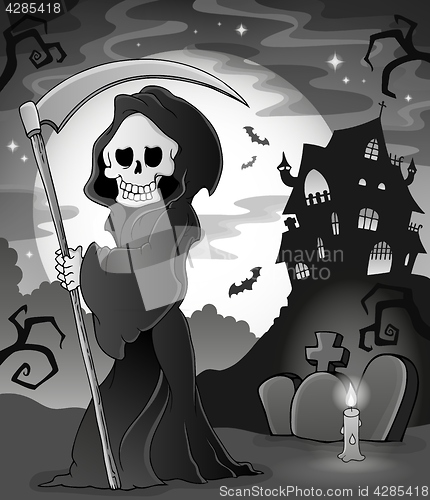 Image of Black and white grim reaper theme 1