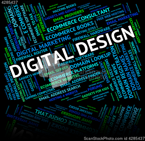 Image of Digital Design Represents Word Computer And Technology