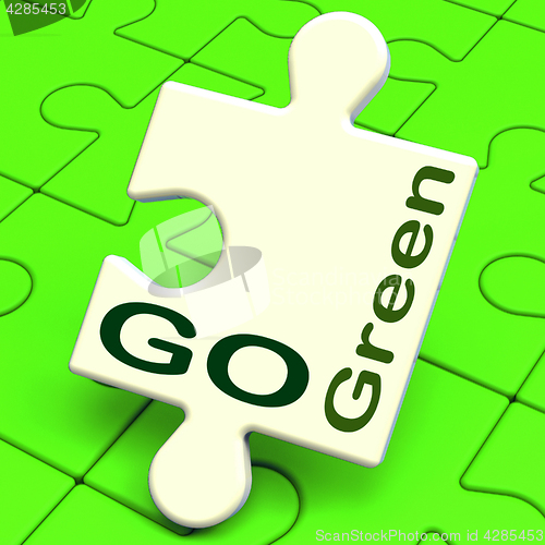 Image of Go Green Means Recycling And Eco Friendly