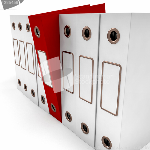 Image of Red File Amongst White For Getting Organized