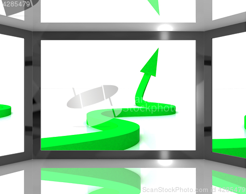 Image of Arrow Pointing Up On Screen Showing Positive Results