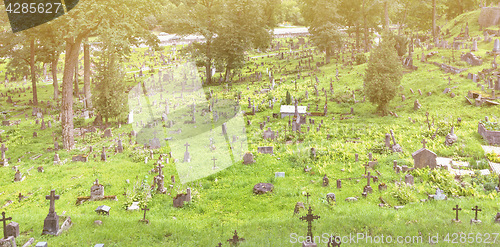 Image of Old abandoned graveyard cemetery