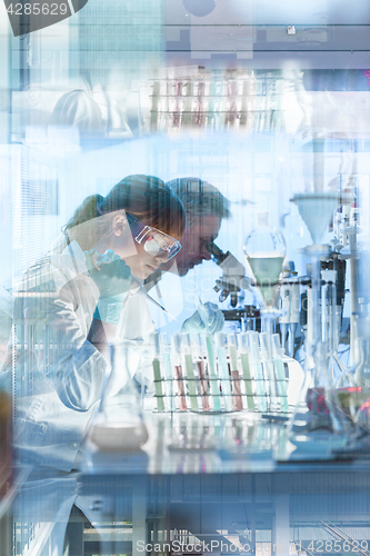 Image of Health care researchers working in scientific laboratory.