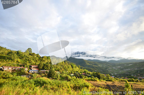 Image of Mount Kinabalu during sunrise