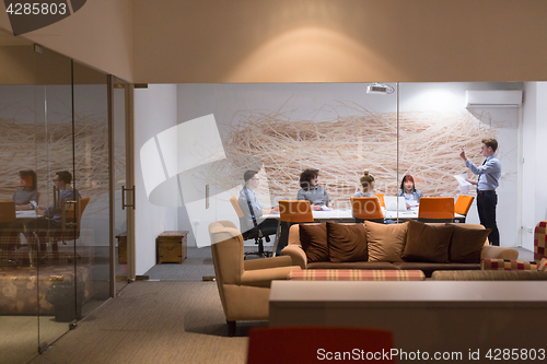 Image of Business Team At A Meeting at modern office building