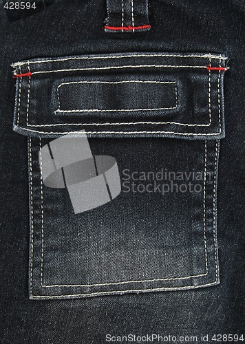 Image of Black denim pocket