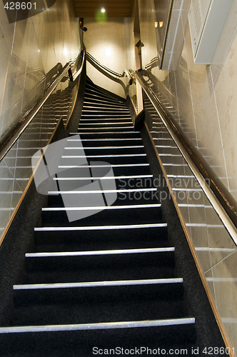 Image of typical steep staircase stairway hotel amsterdam holland