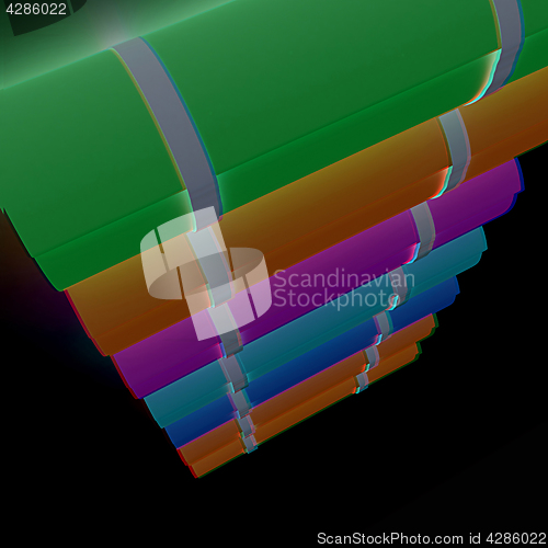 Image of karemats. 3D illustration. Anaglyph. View with red/cyan glasses 