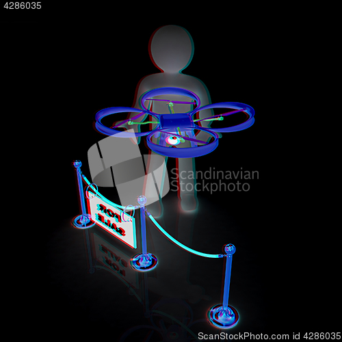 Image of Drone, quadrocopter, with photo camera at the technical exhibiti