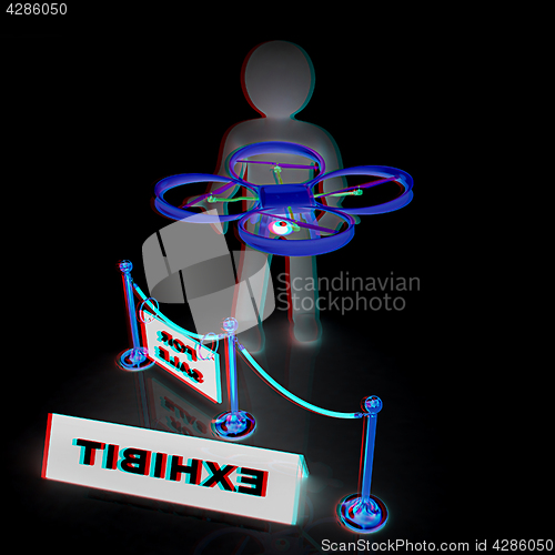 Image of Drone, quadrocopter, with photo camera at the technical exhibiti