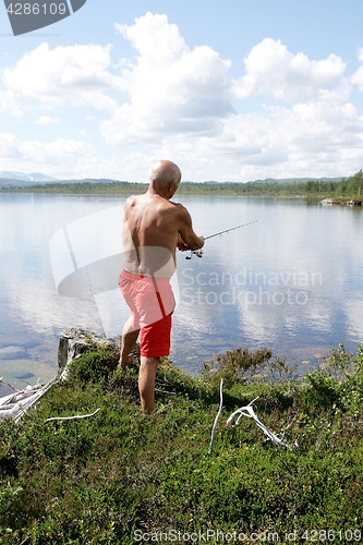 Image of Angler by a lake