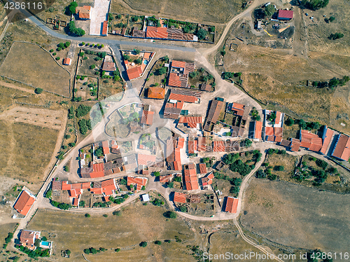 Image of Aerial View Red Tiles Roofs Typical Village